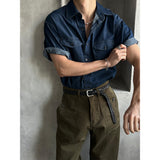 [S/S] Two pocket denim half shirts (3color)