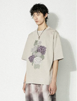 ピュアコットンブリーザブルルーズ半袖メンズアンドウィメンズラウンドネックプリンティド半袖Tシャツフォーサマー