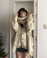 [wool20%] Ellie Bokashi handmade knit cardigan