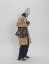 000 Design Check Tie Bag / Black