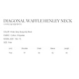 DIAGONAL WAFFLE HENLEY NECK