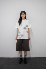 Side Slit Darted Bermuda Brown