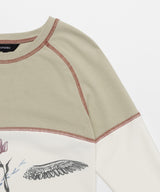 ビンテージオウルグラフィックラグランTシャツ_アイボリー