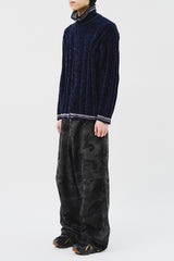 Velvet Yarn Knitted Zip Up (5color)