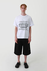 [THANKSMESSIA X ODAGIL] シルバーピンストライプTシャツ-WHITE