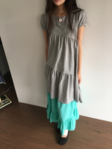 Liang button frill long skirt (4color)
