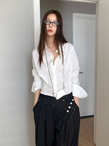 Cotton Basic Sharp Long Sleeve Shirt