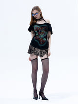 Emoha バタフライスリーブ半袖Tシャツ
