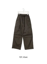 [unisex] ノード カーゴ ポケット ナイロン バンディング ワイド パンツ