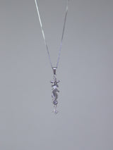 coral starfish seahorse necklace