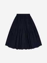 ベーシックサファリフリルマキシスカート (NAVY)