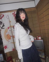 (3color) Ditsy Floral U-Neck Long Sleeve Tee