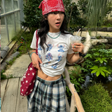 WIDE CHECKERED SKIRT