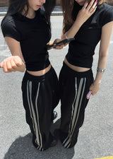 Wide Pants with Wave Edge