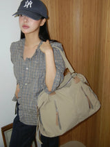 Comfort Nylon Pocket Zipper Diagonal Shoulder Bag
