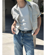 [S/S] Crop pocket check shirts(3color)