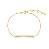 gold pavé bar 14k gold plating + 925 silver bracelet B062-02G