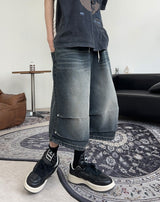 エパールピンタックバミューダ8分丈デニムパンツ