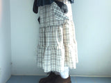cream checkered pocket skirt