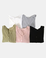 Noor Wave Ribbed Cardigan