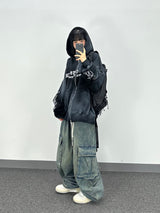 attain cotton hood zip-up