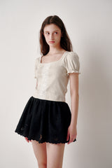 Lace Puff T-shirt (White)