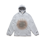 'Shh!' OVER-FIT HOODY_WHITE MELANGE