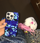 blue camo glass case