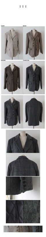 MOHAIR TWO WAY OVERFIT JACKET (BROWN)