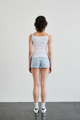 COS TWISTED SHIRRLING TOP / WHITE