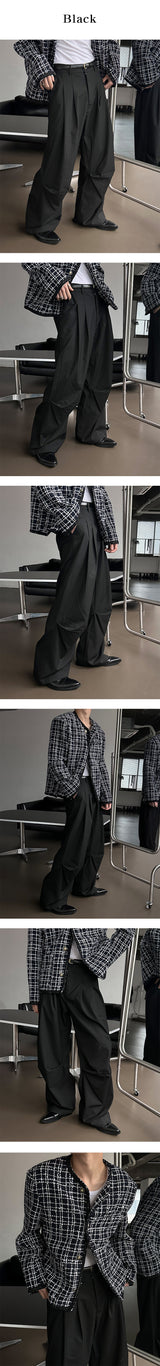 [Unisex] ストライプハーフバンドタックスラックス(2color)
