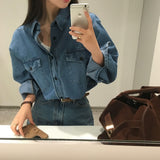 [Bellide made]Forest overfit denim shirt