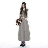 Low-Rise Denim Maxi Skirt