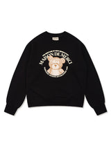 Women's Regular Fit Bear Friends Cropped Sweatshirt Black (FCF1TS202W)