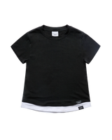 26SS WOMAN POINT LABEL LAYERED SHORT SLEEVE T-SHIRT