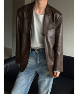 [F/W] Crack overfit leather blazer(2color)