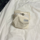 Clam round pouch _ Corduroy snow