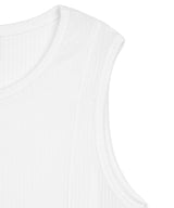 Ribbed Cutout Sleeveless - White