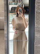 Ella Summer Pleated Maxi One Piece (Scarf Set)