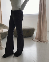 dark black washing pintuck bootcut denim pt