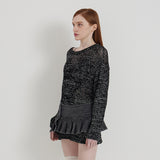 BLACK STAR SEE-THROUGH KNIT