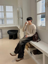 Hazy Angora Henley Neck Knit (6 Colors)