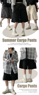 Mitur cotton banding half-length cargo shorts