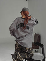 Sporty Numbering Mash V-Neck Long Sleeve
