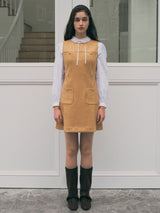 SUEDE SLEEVELESS ONEPIECE BEIGE