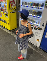 ライトブルースリークウォーターカプリバミューダワイドデニムパンツ