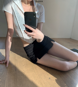 Tainer Mini Low Waist Skirt (black)