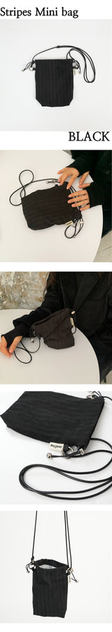 Stripes mini bag BLACK