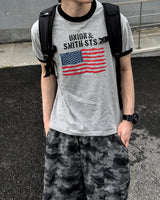 ルーアメリカンフラッグリンガーマッスルTシャツ