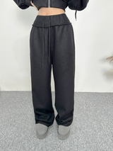 (ZIP-UP & PANTS SET!) 4 COLORS シックフリースクロップドトレーニングパンツ